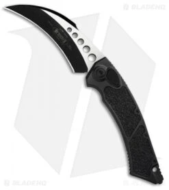 Microtech Hawk Black Tactical Automatic Knife (4" Black) 166-1T