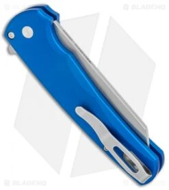 Pro-Tech Malibu Reverse Tanto Flipper Knife Blue (3.3" SW S45VN) BHQ Exclusive 6 Pro-Tech Malibu Reverse Tanto Flipper Knife Blue (3.3" SW S45VN) BHQ Exclusive -Spyderco Sales Store Pro Tech Mailbu Reverse TAnto Plunge Lock Flipper Blue SW BHQ 137907 jr side