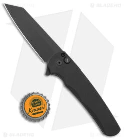 Pro-Tech Malibu Operator Reverse Tanto Button Lock Flipper Knife (3.3" DLC) -Spyderco Sales Store Pro Tech Malibu Reverse Tanto Operator Plunge Lock Flipper Knife DLC BHQ 147058 jr bottlecap