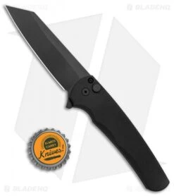 Pro-Tech Malibu Reverse Tanto Plunge Lock Knife Black (3.3" DLC) BHQ Exclusive -Spyderco Sales Store Pro Tech Malibu Reverse Tanto Plunge Lock Black DLC BHQ 139485 jr bottlecap