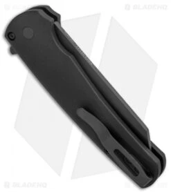 Pro-Tech Malibu Reverse Tanto Plunge Lock Knife Black (3.3" DLC) BHQ Exclusive -Spyderco Sales Store Pro Tech Malibu Reverse Tanto Plunge Lock Black DLC BHQ 139485 jr side