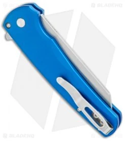 Pro-Tech Malibu Reverse Tanto Plunge Lock Flipper Knife Blue (3.3" Stonewash) -Spyderco Sales Store Pro Tech Malibu Reverse Tanto Plunge Lock Blue SW BHQ 113783 jr side