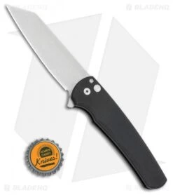 Pro-Tech Malibu Reverse Tanto Plunge Lock Flipper Knife Black (3.3" Stonewash) -Spyderco Sales Store Pro Tech Malibu Reverse Tanto Plunge Lock Flipper Knife Black 3.3in Stonewash 5201 BHQ 106892 LS Bottlecap 3