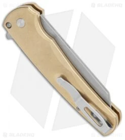 Pro-Tech Limited Malibu Reverse Tanto Plunge Lock Knife Bronze (3.3" Stonewash) -Spyderco Sales Store Pro Tech Malibu Reverse Tanto Plunge Lock Flipper SW Bronze SW 5210 BHQ 137937 jr side