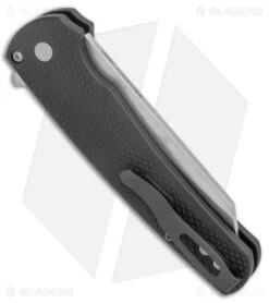 Pro-Tech Malibu Reverse Tanto Flipper Knife Textured Black Al (3.3" Stonewash) -Spyderco Sales Store Pro Tech Malibu Reverse Tanto Textured Black Aluminum SW BHQ 140365 jr side