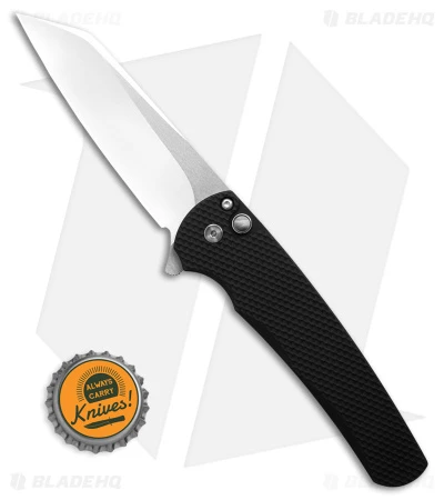 Pro-Tech Malibu Reverse Tanto Flipper Knife Textured Black Alum (3.3" Mirror) 4 Pro-Tech Malibu Reverse Tanto Flipper Knife Textured Black Alum (3.3" Mirror) - Image 4
