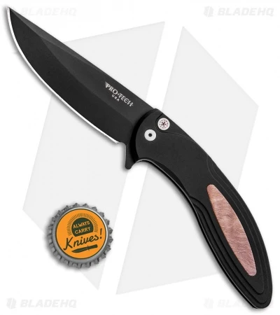 Pro-Tech Cambria Flipper Knife Maple Burl (3.5" Black) 4 Pro-Tech Cambria Flipper Knife Maple Burl (3.5" Black) - Image 4