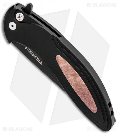 Pro-Tech Cambria Flipper Knife Maple Burl (3.5" Black) 2 Pro-Tech Cambria Flipper Knife Maple Burl (3.5" Black) - Image 2