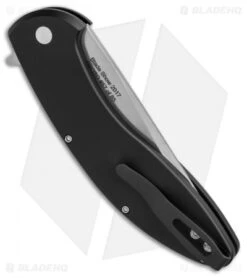 Pro-Tech Cambria Prototype Flipper Knife Black Aluminum (3.5" Stonewash) -Spyderco Sales Store Protech Cambria prototype black aluminum sw BHQ 71350 er side