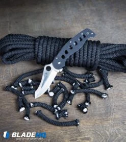 Spyderco A.T.R. 2 Compression Lock Knife Black G-10 (3.47 Satin) C70GP2 -Spyderco Sales Store Spyderco A.T.R. 2 Compression Lock Knife Black G 10 Satin C70GP2 BHQ50819 kp on table with cut rope web