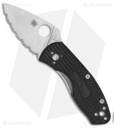 Spyderco Ambitious Lightweight Liner Lock Knife Black (2.25" Satin Serr) C148SBK 1 Spyderco Ambitious Lightweight Liner Lock Knife Black (2.25" Satin Serr) C148SBK