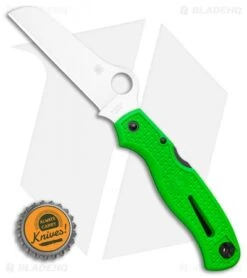 Spyderco Atlantic Salt Folding Dive Knife Green FRN (3.69" Satin LC200N) -Spyderco Sales Store Spyderco Atlantic Salt Folding Dive Knife Green FRN 3.69 Satin LC200N BHQ 116277 LS Bottlecap