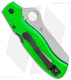 Spyderco Atlantic Salt Folding Dive Knife Green FRN (3.69" Satin Serr LC200N) -Spyderco Sales Store Spyderco Atlantic Salt Folding Dive Knife Green FRN 3.69 Satin Serr LC200N BHQ 116274 LS Side