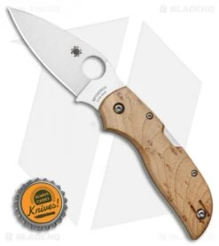 Spyderco Chaparral Lockback Knife Birdseye Maple (2.8" Satin) C152WDP -Spyderco Sales Store Spyderco Chaparral Lockback Knife Birdseye Maple 2.8 Satin C152WDP BHQ 116291 LS Bottlecap