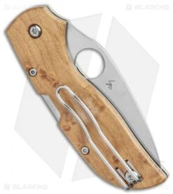 Spyderco Chaparral Lockback Knife Birdseye Maple (2.8" Satin) C152WDP -Spyderco Sales Store Spyderco Chaparral Lockback Knife Birdseye Maple 2.8 Satin C152WDP BHQ 116291 LS Side