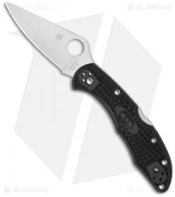 Spyderco Delica 4 Knife Flat Ground Black FRN (2.88" Satin) C11FPBK