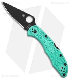 Spyderco S30V Delica 4 Lightweight Lockback Knife Tantalizing Teal (2.88" BLK)