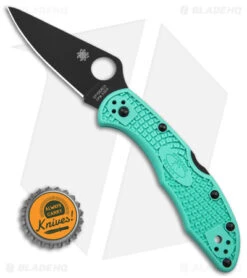 Spyderco S30V Delica 4 Lightweight Lockback Knife Tantalizing Teal (2.88" BLK) -Spyderco Sales Store Spyderco Delica 4 Lightweight Knife Tantalizing Teal FRN 2in Black BHQ 146408 td size