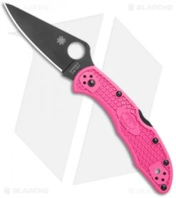 Spyderco Sales Store 24 Spyderco Delica 4 Lightweight Lockback Knife Pink FRN (2.88" Black S30V)