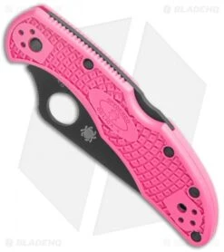 Spyderco Sales Store -Spyderco Sales Store Spyderco Delica 4 Lightweight LB Pink FRN Black C11FPPNS30VBK BHQ 116281 jr spine