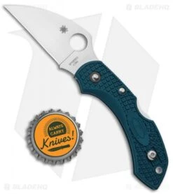 Spyderco Dragonfly 2 Lightweight Wharncliffe Knife Blue FRN (2.3" Satin) -Spyderco Sales Store Spyderco Dragonfly 2 Lightweight Wharncliffe Blue FRN Satin BHQ 121025 jr bottlecap
