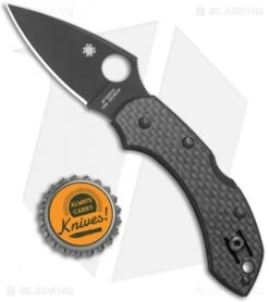 Spyderco Dragonfly Lockback Knife Carbon Fiber (2.25" Black CRU-WEAR) -Spyderco Sales Store Spyderco Dragonfly LB CF Black C28CFPBK BHQ 123707 jr bottlecap