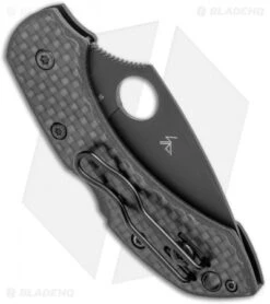 Spyderco Dragonfly Lockback Knife Carbon Fiber (2.25" Black CRU-WEAR) -Spyderco Sales Store Spyderco Dragonfly LB CF Black C28CFPBK BHQ 123707 jr side