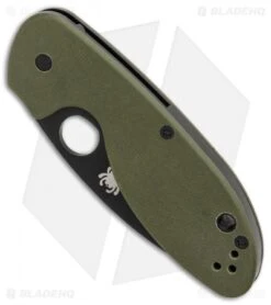 Spyderco Efficient Liner Lock Knife Green G-10 (3" Black Serr) C216GPSGRBK -Spyderco Sales Store Spyderco Efficient Green G10 Black Part Serr BHQ 85710 er spine
