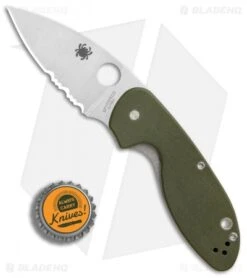 Spyderco Efficient Liner Lock Knife Green G-10 (3" Satin Serr) C216GPSGR -Spyderco Sales Store Spyderco Efficient Green G10 Part Serr BHQ 85709 er bottlecap