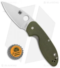 Spyderco Efficient Liner Lock Knife Green G-10 (3" Satin) C216GPGR -Spyderco Sales Store Spyderco Efficient Green G10 Plain BHQ 85707 er bottlecap
