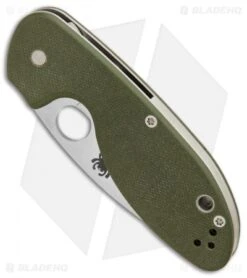 Spyderco Efficient Liner Lock Knife Green G-10 (3" Satin) C216GPGR -Spyderco Sales Store Spyderco Efficient Green G10 Plain BHQ 85707 er spine