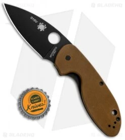 Spyderco Efficient Liner Lock Knife Brown G-10 (3" Black) C216GPBNBK -Spyderco Sales Store Spyderco Efficient LL Brown G 10 Black C216GPBNBK BHQ 88532 jr bottlecap