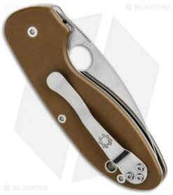 Spyderco Efficient Liner Lock Knife Brown G-10 (3" Satin Serr) C216GPSBBN -Spyderco Sales Store Spyderco Efficient LL Brown G 10 Satin Serr C216GPSBN BHQ 88533 jr side