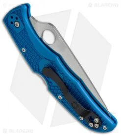 Spyderco Endura 4 Knife Flat Ground Blue FRN (3.75" Satin Plain) C10FPBL -Spyderco Sales Store Spyderco Endura 4 Blue C10FPBL BHQ 5335 jr side