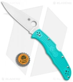Spyderco Endura 4 Knife Flat Ground Tantalizing Teal FRN (3.75" Satin) -Spyderco Sales Store Spyderco Endura 4 Flat Ground Tantalizing Teal FRN Satin C10FPTLS30V BHQ 112174 jr bottlecap
