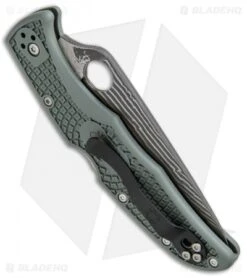 Spyderco Endura 4 Knife Foliage Green (3.75" Zebra Damascus) C10PFGD4 -Spyderco Sales Store Spyderco Endura 4 Goliage Green Zebra Damascus C10PFGD4 BHQ 67310 jr side