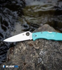 Spyderco Endura 4 Knife Flat Ground Tantalizing Teal FRN (3.75" Satin) -Spyderco Sales Store Spyderco Endura 4 Knife Flat Ground Tantalizing Teal FRN Satin BHQ 112174 kp river web