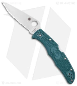 Spyderco Endura 4 Lightweight Knife Blue FRN (3.8" Full Serr) C10FSK390