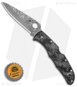 Spyderco Endura 4 Lockback Knife Zome (3.75" Damascus) -Spyderco Sales Store Spyderco Endura 4 Lockback Knife Zome 3.75 Damascus C10ZPGYD BHQ 117462 LS Bottlecap