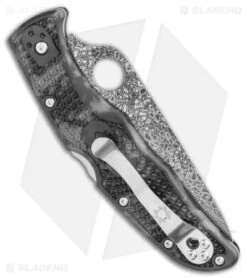 Spyderco Endura 4 Lockback Knife Zome (3.75" Damascus) -Spyderco Sales Store Spyderco Endura 4 Lockback Knife Zome 3.75 Damascus C10ZPGYD BHQ 117462 LS Side