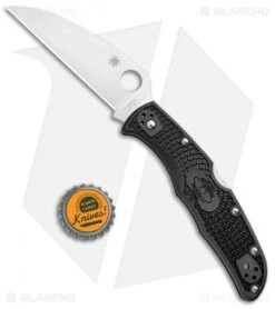 Spyderco Endura 4 Wharncliffe Back Lock Knife Black FRN (3.75" Satin) -Spyderco Sales Store Spyderco Endura 4 Wharncliffe BL Black FRN Satin C10FPWCBK BHQ 93618 jr bottlecap