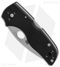Spyderco Lil' Native Lockback Knife Black G-10 (2.5" Satin Full Serr) C230MBGS -Spyderco Sales Store Spyderco Lil Native Black G10 satin full serr BHQ 78707 er spine