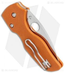 Spyderco Lil' Native Compression Lock Knife Orange G-10 (2.5" Satin) C230GPBORE -Spyderco Sales Store Spyderco Lil Native Compression Lock Orange G 10 Satin C230GPBORE BHQ 106191 jr side