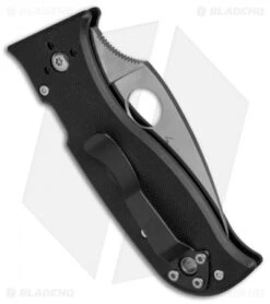 Spyderco Lil' Temperance 3 Compression Lock Knife Black G10 (2.9" Satin) C69GP3 -Spyderco Sales Store Spyderco Lil Temperance 3 CL Blk G 10 C69GP3 BHQ 50818 jr side