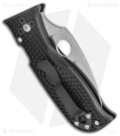 Spyderco Lil' Temperance 3 Lightweight Knife Black FRN (2.9" Satin Serr) C69SBK3 -Spyderco Sales Store Spyderco Lil Temperance 3 Lightweight Black FRN Satin Serr BHQ 175377 jr side