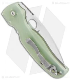 Spyderco M4 Shaman Compression Lock Knife Natural G-10 (3.6" Satin) C229GM4P -Spyderco Sales Store Spyderco M4 Shaman Compression Lock Natural G 10 Satin C229GM4P BHQ 91408 jr side