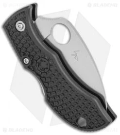 Spyderco ManBug Wharncliffe Lockback Knife Black FRN (1.9" Serr Satin) MBKWS -Spyderco Sales Store Spyderco ManBug Wharncliffe Lightweight Black FRN Satin Serr MBKWS BHQ 125868 jr side