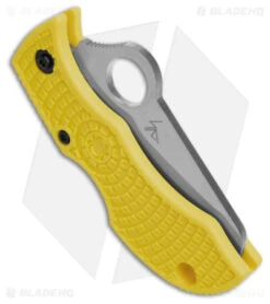 Spyderco Manbug Salt H2 Lightweight Knife Yellow (1.9" Satin Full Serr) MYLS -Spyderco Sales Store Spyderco Manbug Salt H2 Lightweight Knife Yellow 1in Satin Full Serr BHQ 50835 td side
