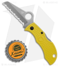 Spyderco Manbug Salt H2 Lightweight Knife Yellow (1.9" Satin Full Serr) MYLS -Spyderco Sales Store Spyderco Manbug Salt H2 Lightweight Knife Yellow 1in Satin Full Serr BHQ 50835 td size