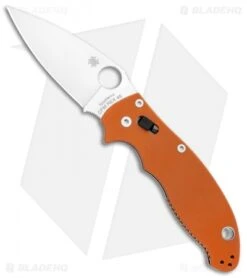 Spyderco Manix 2 Ball Bearing Lock Knife Orange G-10 (3.4" Satin REX 45) Sprint